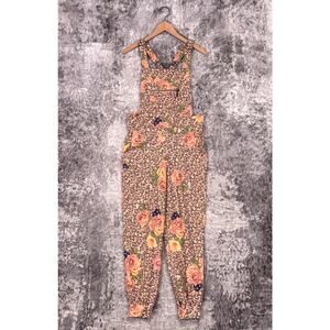 Swaay Overall Jumpsuit Large Womens Leopard Floral Print